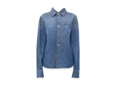 Bottega Veneta Women's Light Washed Denim Shirt "Original Medium Wash Indigo"