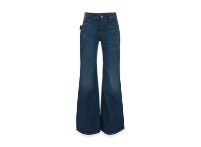 Bottega Veneta Women's Medium Washed Mid Rise Flared Denim "Mid Blue"