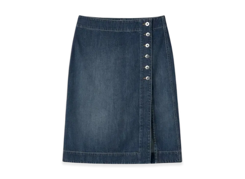 Bottega Veneta Women's Medium Washed Denim Skirt "Mid Blue"