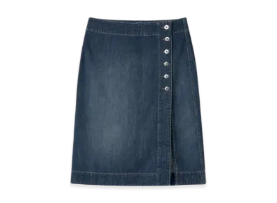 Bottega Veneta Women's Medium Washed Denim Skirt "Mid Blue"