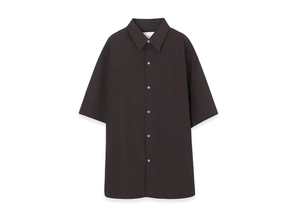 STUDIO NICHOLSON Short Sleeve Shirt Sorono "Black Grape"