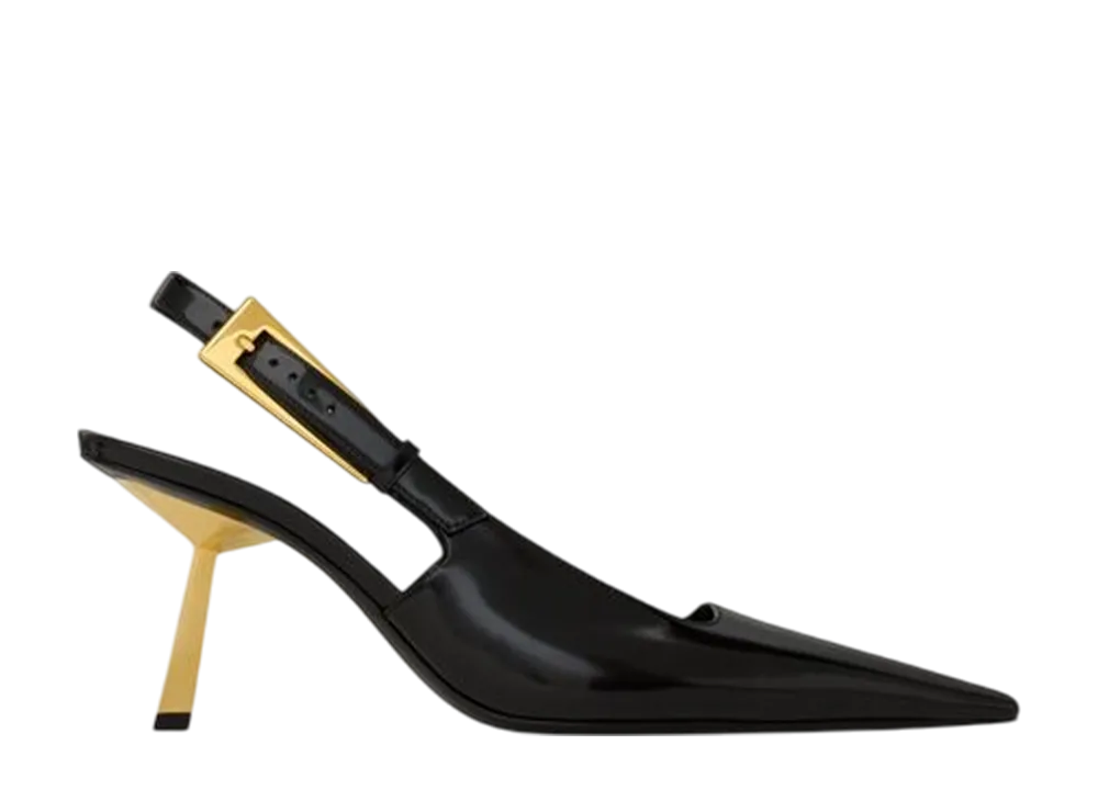 サンローラン ウィメンズ リー スリングバック パンプス グレーズドレザー "ブラック"