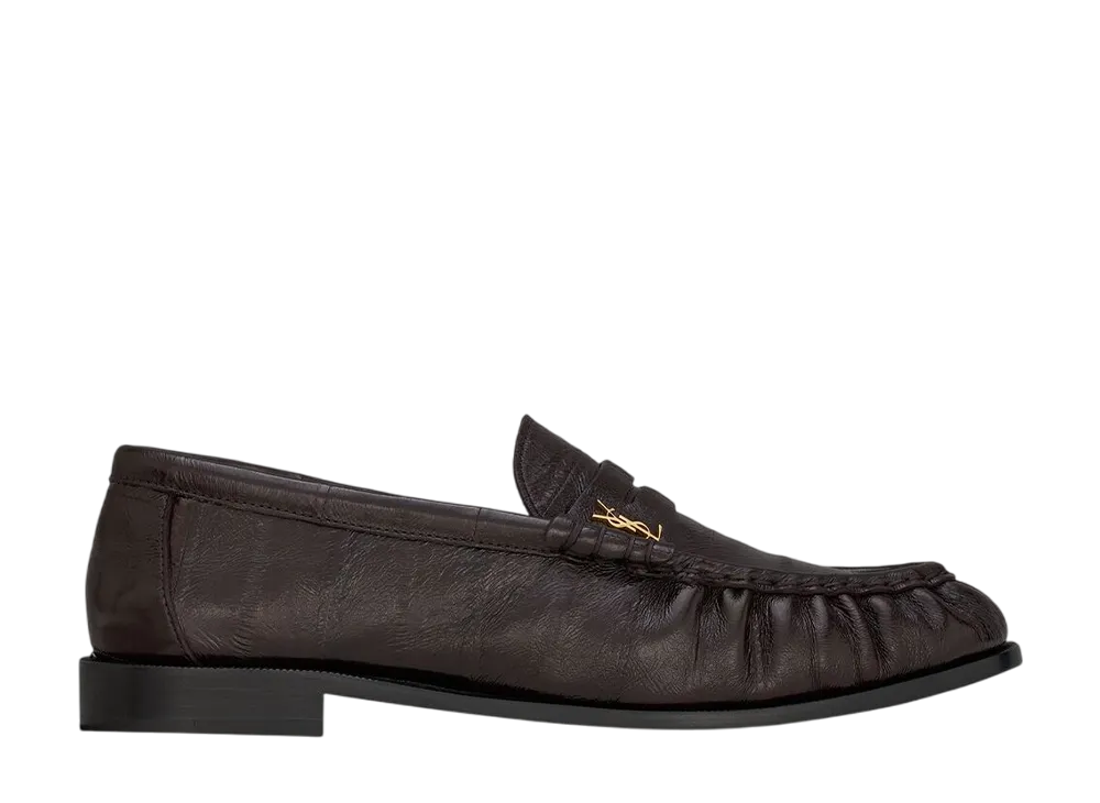 サンローラン ウィメンズ ル ローファー ソフト イールスキン "バーントブラウン"