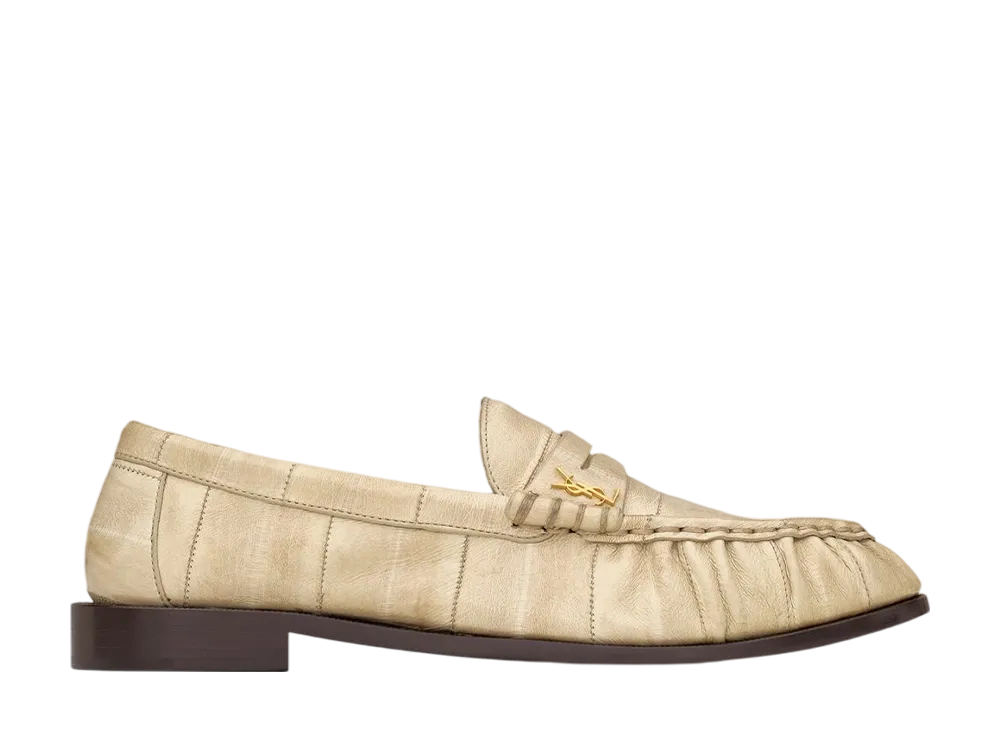 サンローラン ウィメンズ ル ローファー ソフト イールスキン "アイボリー"