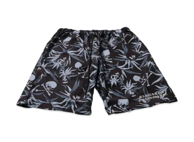 A BATHING APE x mastermind JAPAN Tropical Skull Camo Relaxed Fit Shorts "Black"