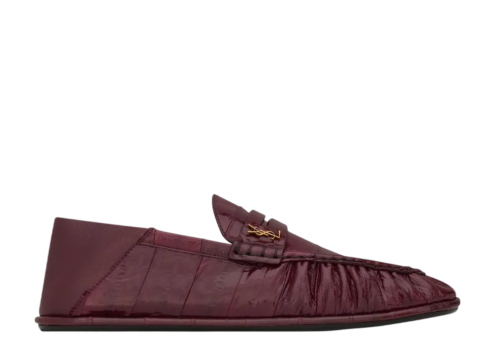 サンローラン ウィメンズ ル ローファー フォルダブル パテントイールスキン "グルナード"