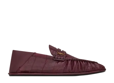 Saint Laurent Women's Le Loafer Foldable Patent Eel Skin "Grenade"