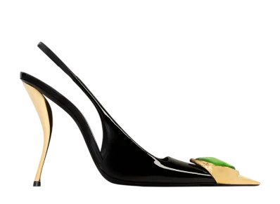 Saint Laurent Women's Loulou Slingback Pumps Patent Leather "Noir"