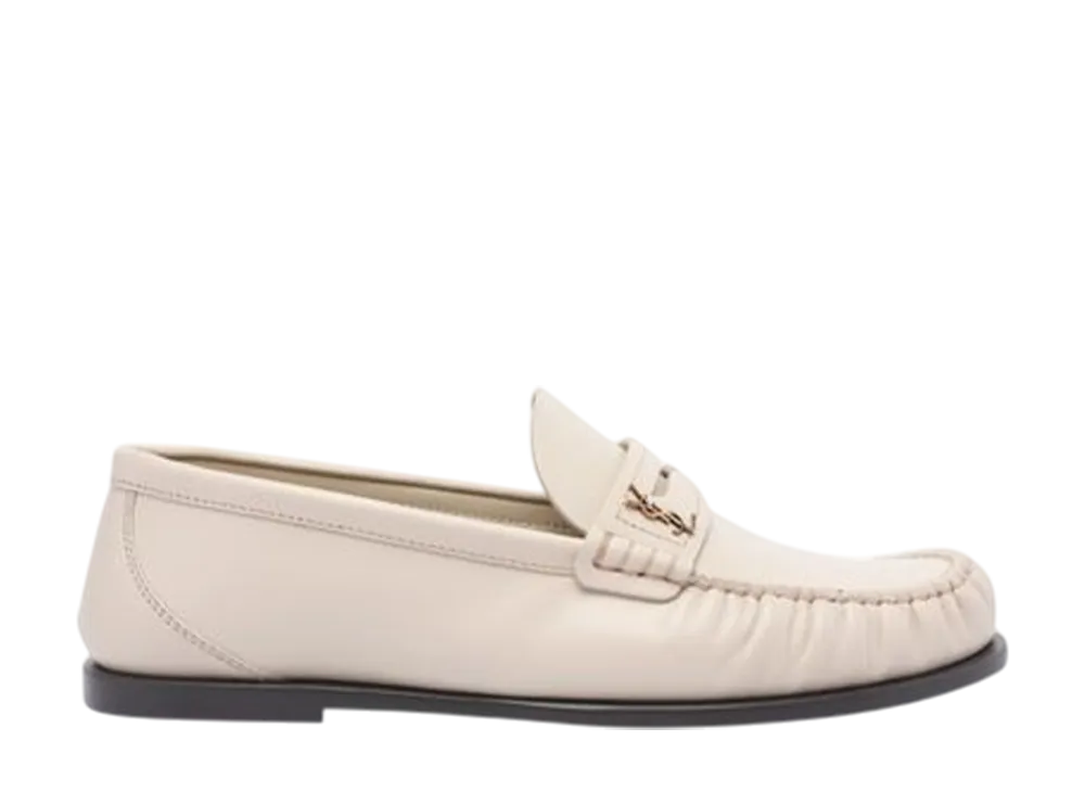 Saint Laurent Women's Laurent Loafer Smooth Leather "Marble White"