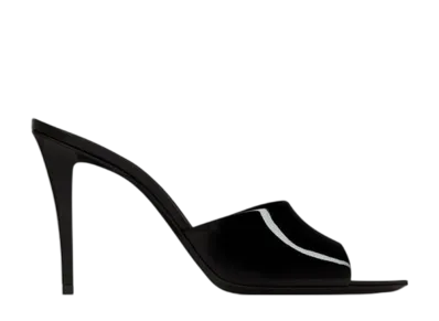 Saint Laurent Women's Romy Mules Patent Leather "Black"