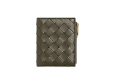 Bottega Veneta Intrecciato Small Bi-Fold Wallet "Cypress/Ice"