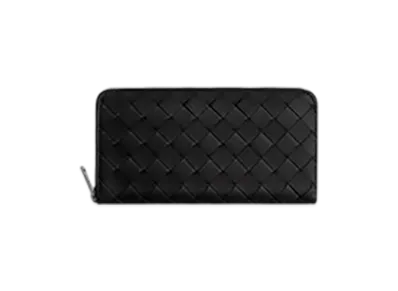 Bottega Veneta Intrecciato Zip Around Wallet "Black"