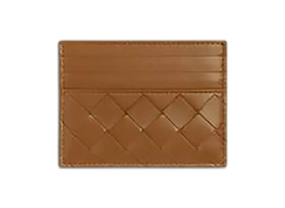 Bottega Veneta Intrecciato Credit Card Case "Wood"