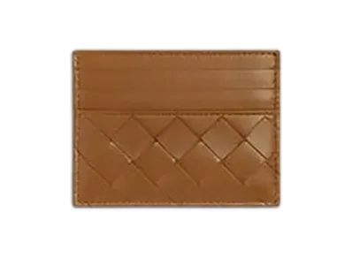 Bottega Veneta Intrecciato Credit Card Case "Wood"