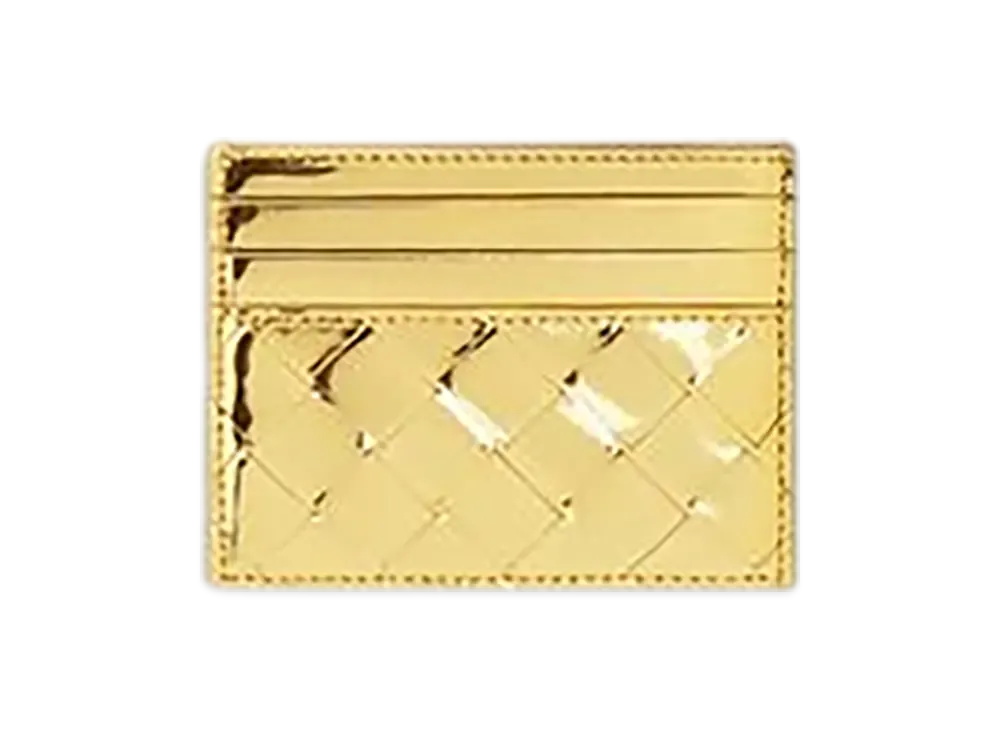 Bottega Veneta Intrecciato Credit Card Case "Gold"