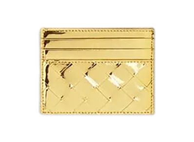 Bottega Veneta Intrecciato Credit Card Case "Gold"