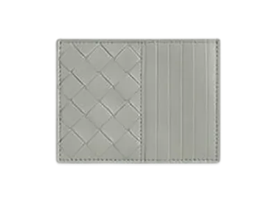 Bottega Veneta Intrecciato Card Case With Coin Purse "Agate Grey"