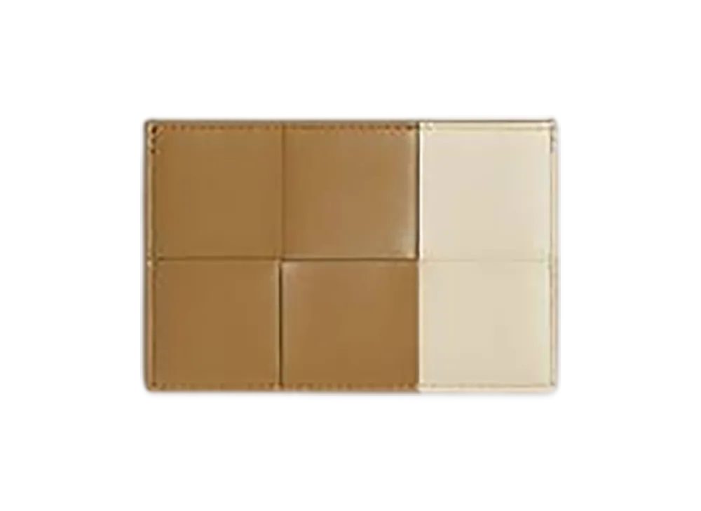 Bottega Veneta Cassette Credit Card Case "Dark Praline/Sea Salt"