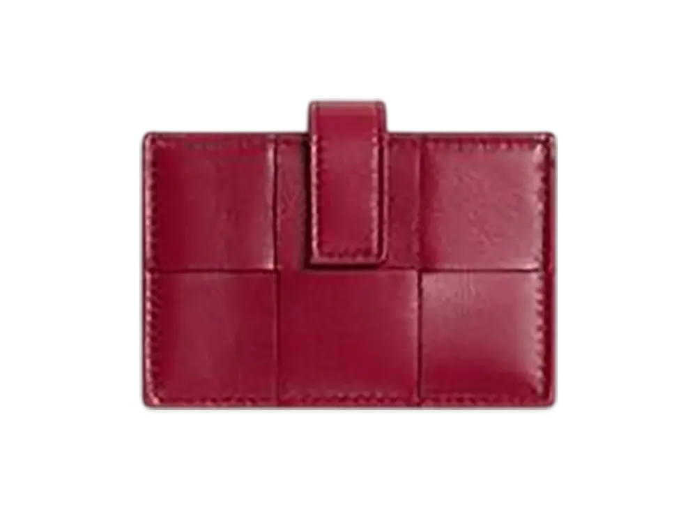 Bottega Veneta Cassette Accordion Card Case "Dark Red/Bliss Washed"