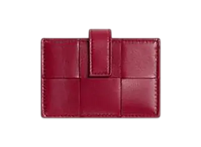 Bottega Veneta Cassette Accordion Card Case "Dark Red/Bliss Washed"