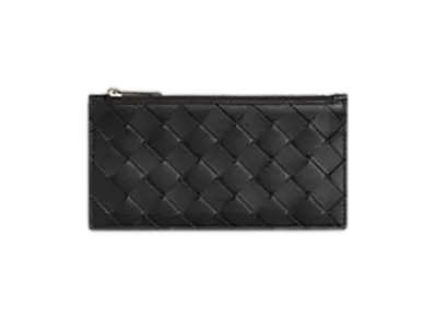Bottega Veneta Intrecciato Long Fastener Card Case "Black"