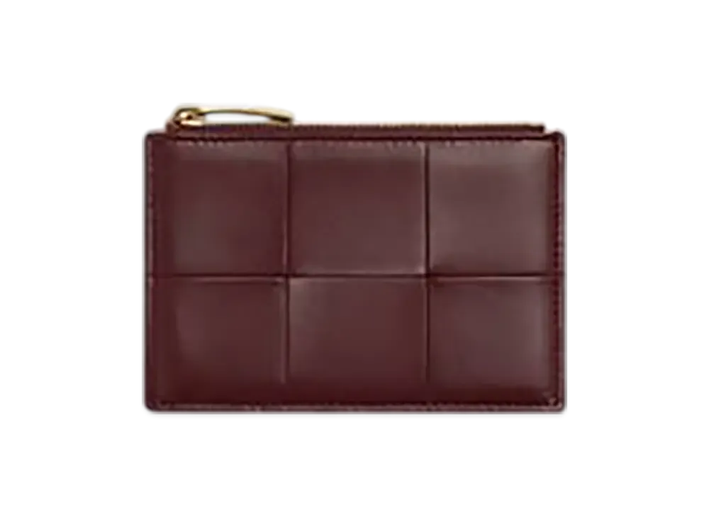 Bottega Veneta Cassette Fastener Card Case "Madder Brown/Rosewood"