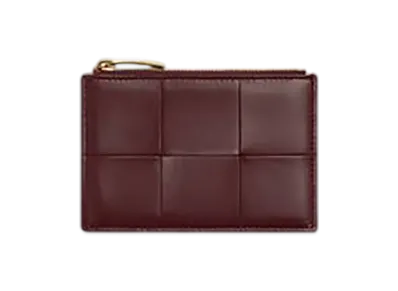 Bottega Veneta Cassette Fastener Card Case "Madder Brown/Rosewood"
