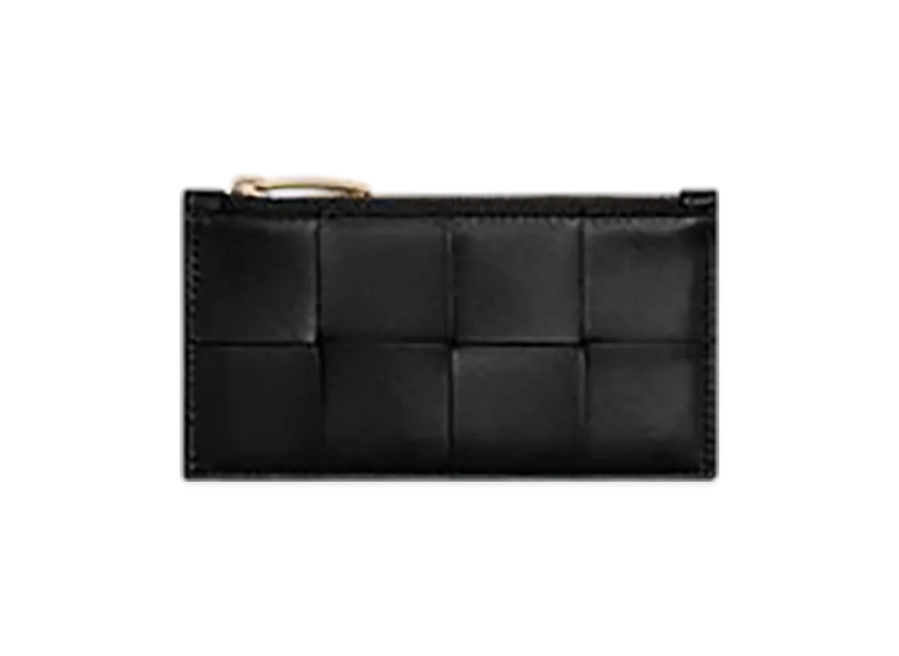 Bottega Veneta Cassette Zipped Card Case "Black"