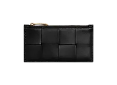 Bottega Veneta Cassette Zipped Card Case "Black"
