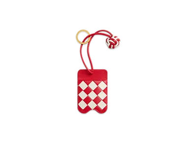 Bottega Veneta Intrecciato Design Cardcase "Deep Red/Chalk"