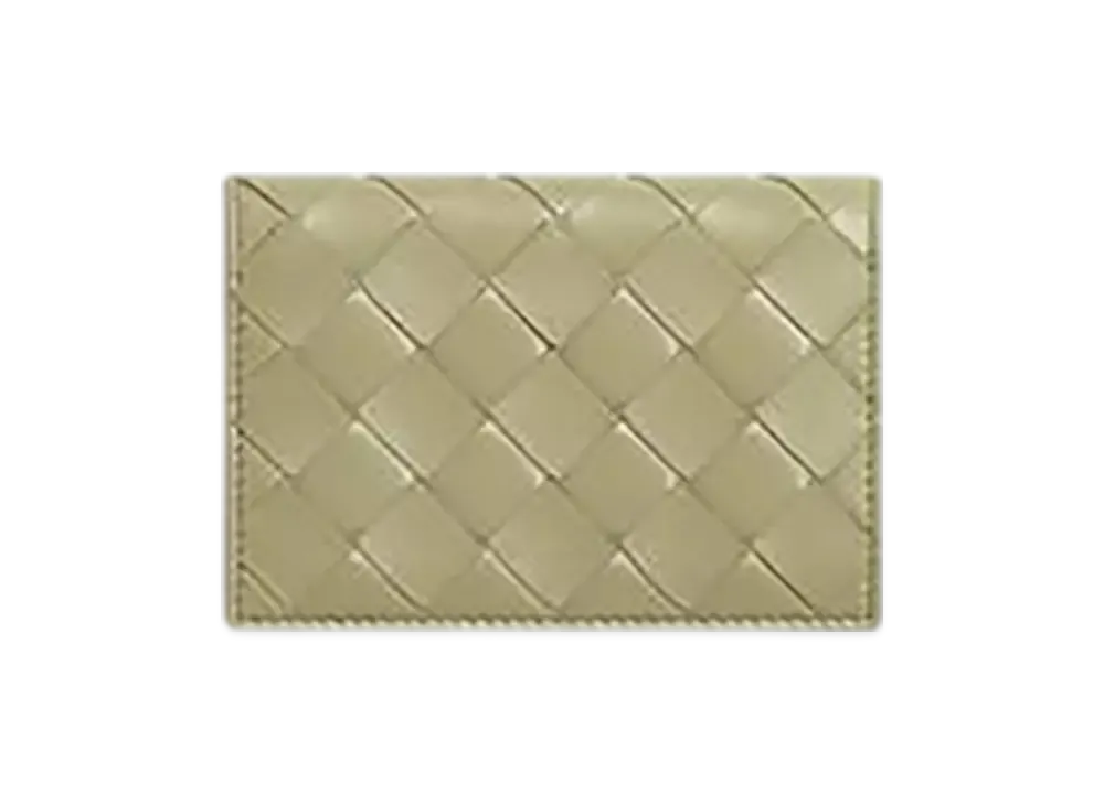 Bottega Veneta Intrecciato Business Card Case "Travertine/New Sauge"