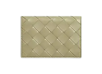 Bottega Veneta Intrecciato Business Card Case "Travertine/New Sauge"