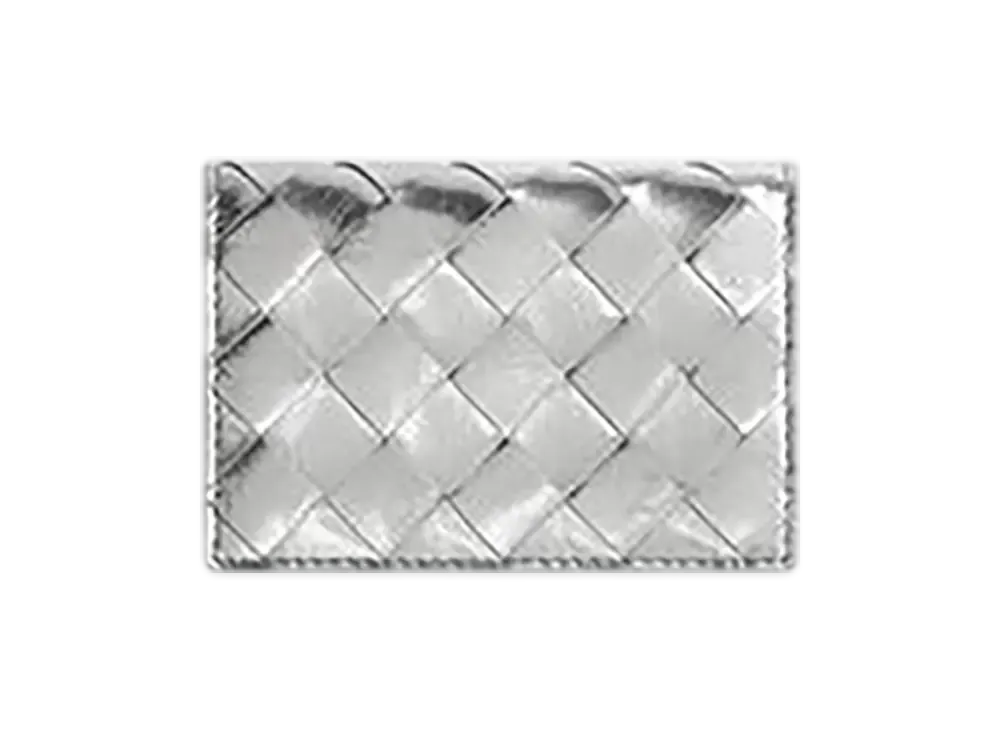 Bottega Veneta Intrecciato Business Card Case "Silver"