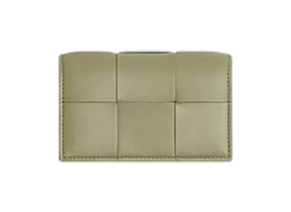 Bottega Veneta Cassette Business Card Case "Travertine"