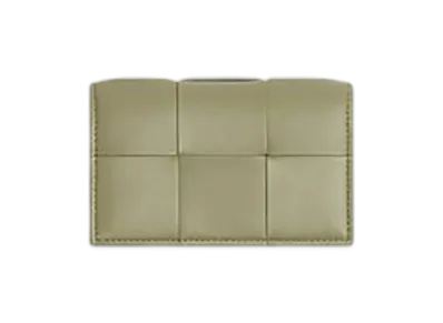 Bottega Veneta Cassette Business Card Case "Travertine"