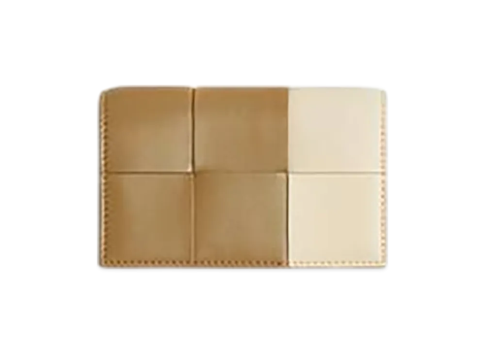 Bottega Veneta Cassette Business Card Case "Dark Praline/Sea Salt"