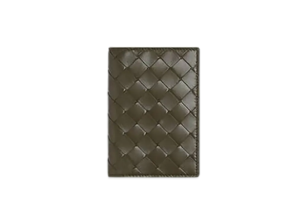 Bottega Veneta Intrecciato Passport Case "Cypress/Ice"