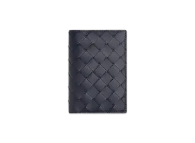Bottega Veneta Intrecciato Passport Case "Abyss/Cypress"