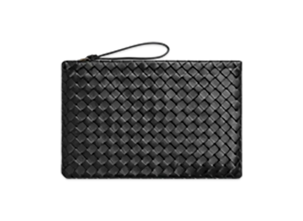 Bottega Veneta Intrecciato Large Flat Pouch "Black"
