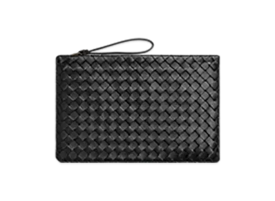 Bottega Veneta Intrecciato Large Flat Pouch "Black"