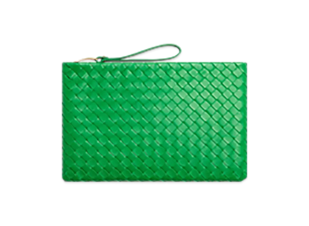Bottega Veneta Intrecciato Large Flat Pouch "Parakeet"