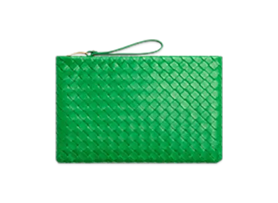 Bottega Veneta Intrecciato Large Flat Pouch "Parakeet"