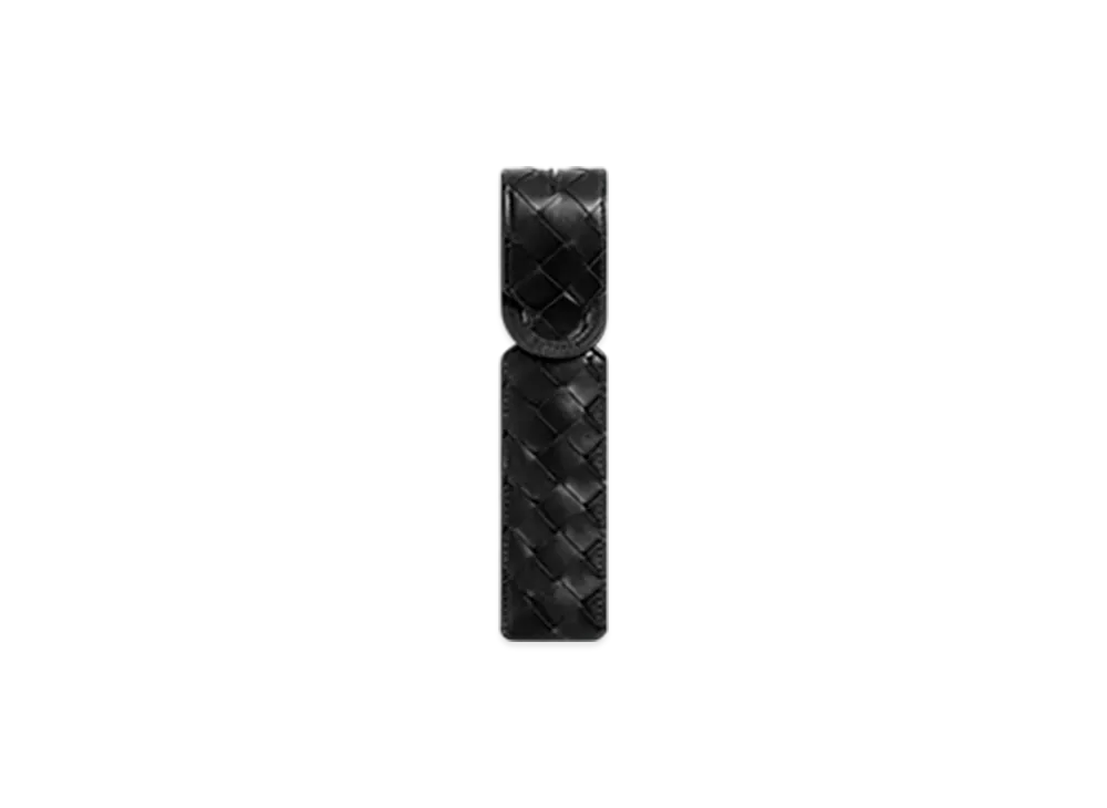 Bottega Veneta Intrecciato Long Tag Holder "Black"