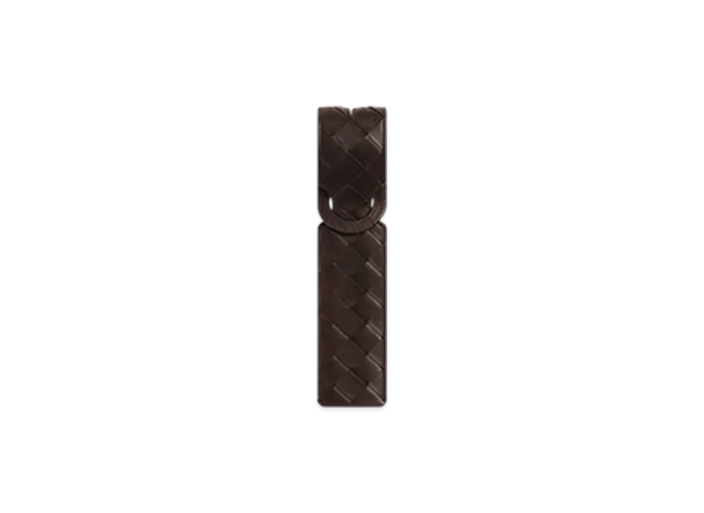 Bottega Veneta Intrecciato Long Tag Holder "Fondente"