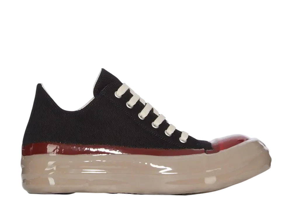 Rick Owens FW25 Concordians Runway Low Sneaks "BLACK/RED/DRK BEIGE"