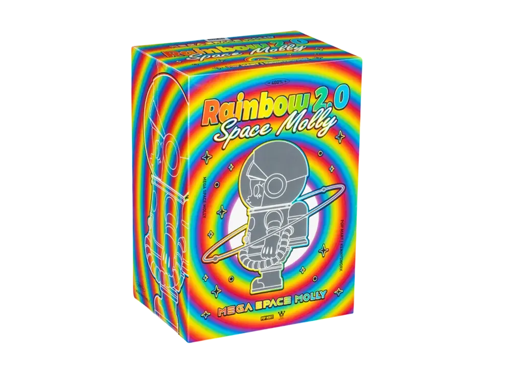 POP MART "MEGA COLLECTIONS" MEGA SPACE MOLLY 400% Rainbow 2.0