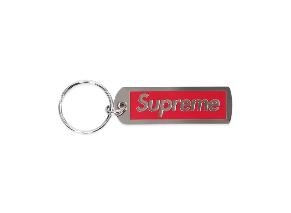 Supreme Metal Tag Keychain "Red"