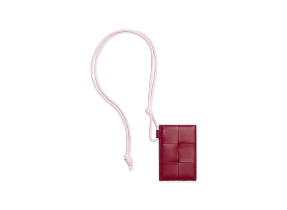 Bottega Veneta Cassette Badge Holder "Dark Red/Bliss Washed"
