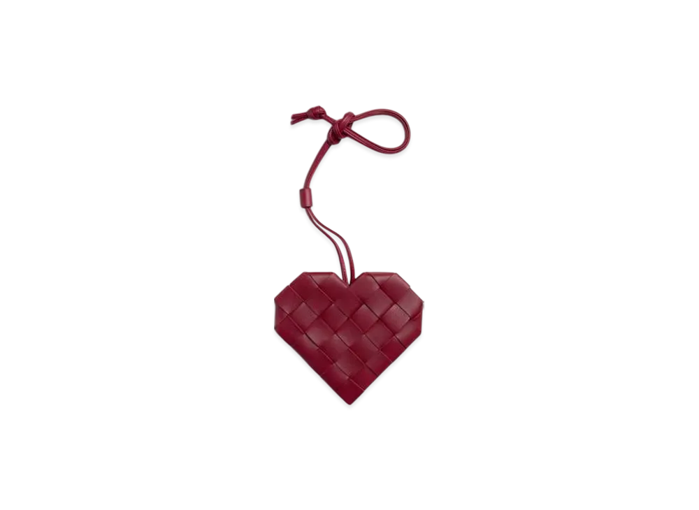 Bottega Veneta Intreccio Heart Pouch "Dark Red"