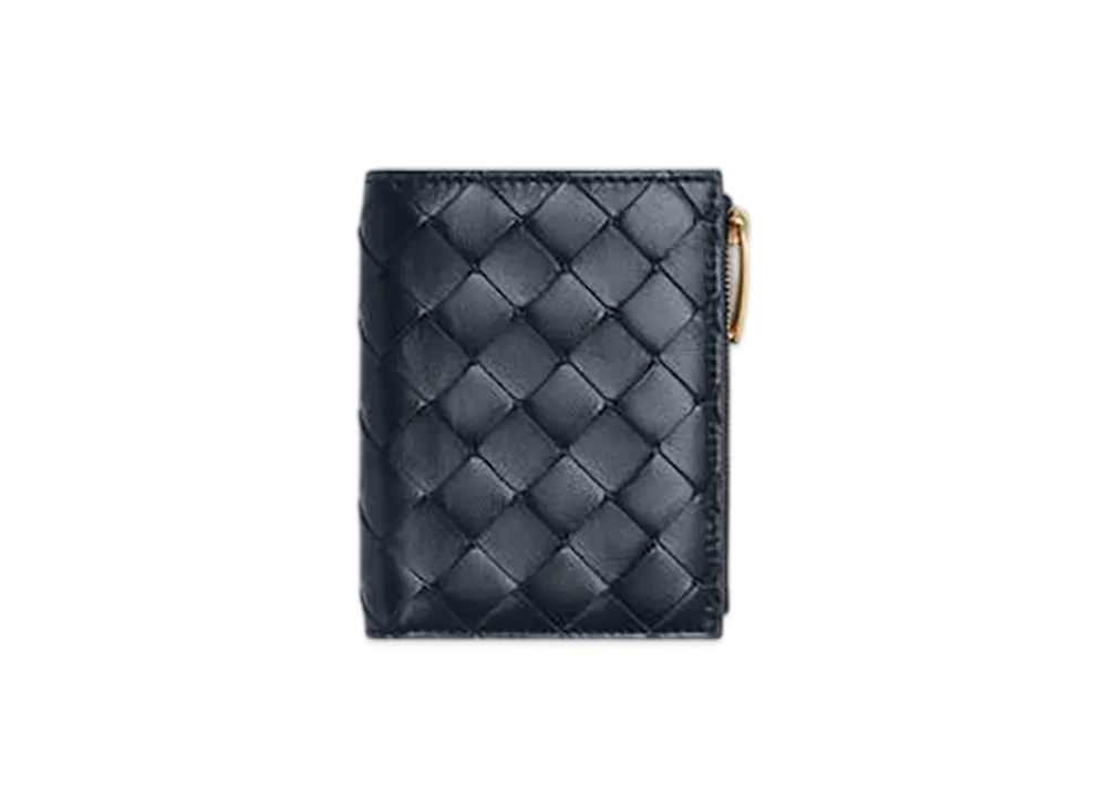 Bottega Veneta Small Intrecciato Bi-fold Fastener Wallet "Space"